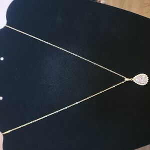 Fine Silver Plated Teardrop Necklace